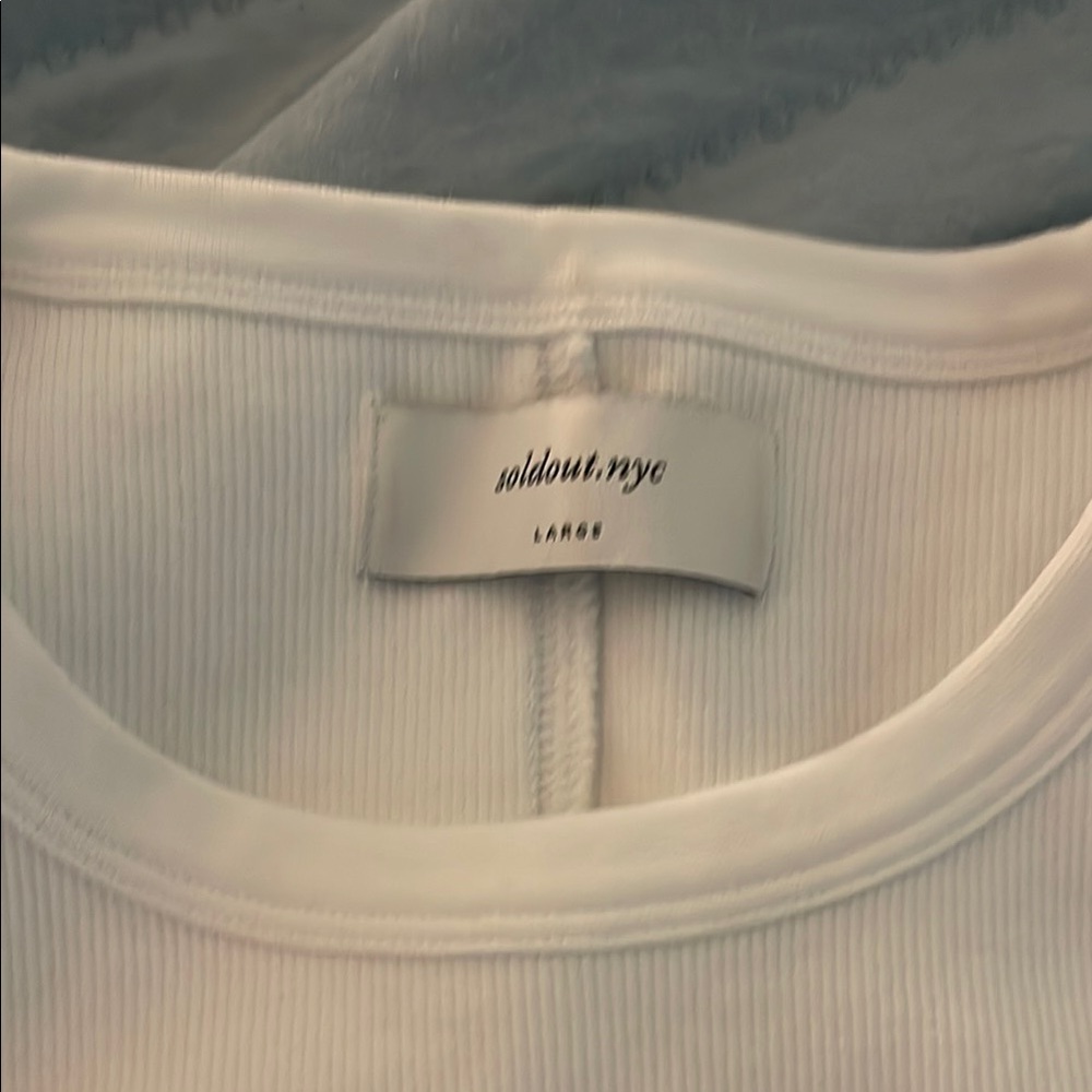 Soldout.nyc White Ribbed Top
